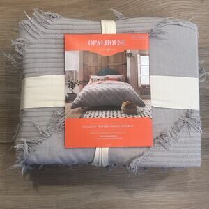 Opalhouse Diagonal Textured Duvet Cover & Sham Set Gray NWT Full/Queen